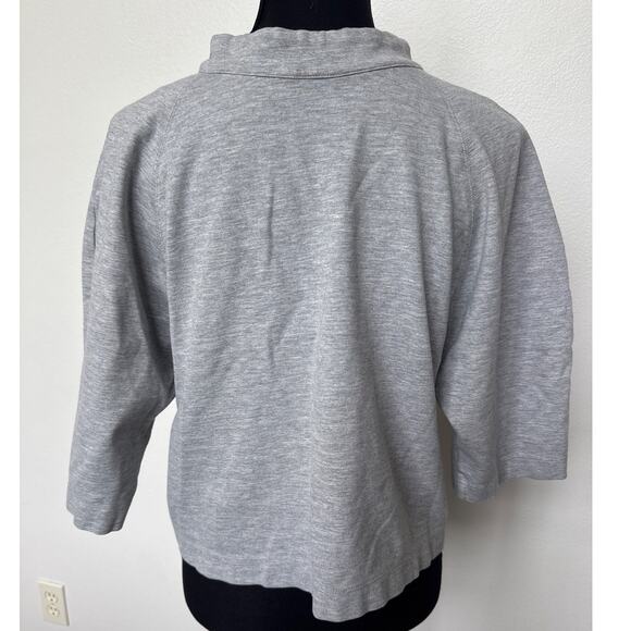 Club Monaco Mock Neck Snap-Back Button Shirt Heather Gray Women's Size Medium - Picture 3 of 9